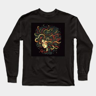 Mesmerizing Medusa With a Myriad of Meandering Multicolored Mischief Makers Long Sleeve T-Shirt